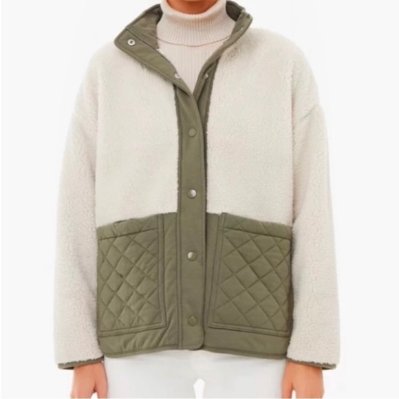 Z Supply Cannon Quilted Sherpa Jacket Dusty Olive Size L NEW - Picture 4 of 16